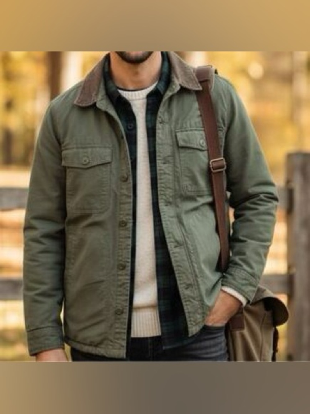 ABERCROMBIE & FITCH Military Style Utility Olive Green Jacket Size Small
